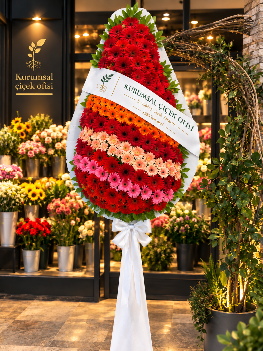 Renkli Gerbera Açılış & Tebrik Çelengi